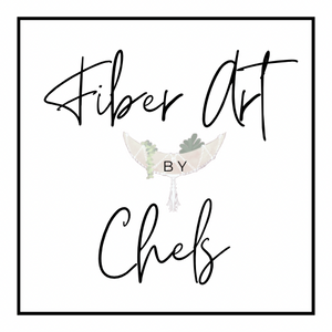 Fiber Art by Chels logo for a crafting website